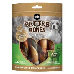 Zeus Better Bones Soft Rolls Large Rawhide Free Lamb & Mint 4stk